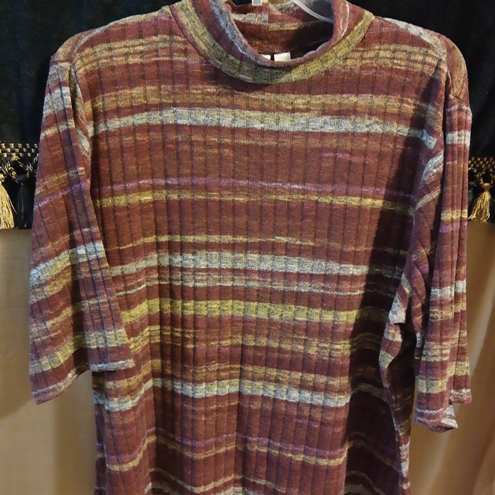Burgandy/Gray/Brown striped Sweater Size 22/24